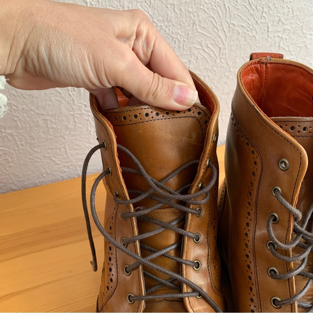 SOLD Men’s Allen Edmonds DALTON Leather Bourbon Wingtip Dress Boots Size 9.5 - Picture 12 of 14